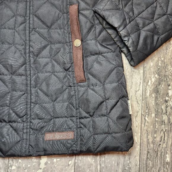 🇬🇪🔹️Anthropologie G.H. Bass Black Quilted Zippered Jacket Large - Picture 10 of 11
